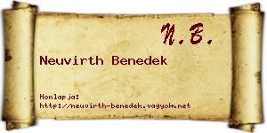 Neuvirth Benedek névjegykártya