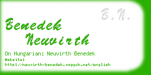 benedek neuvirth business card